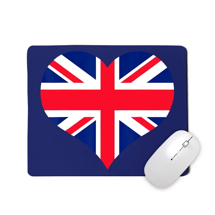 Union Jack British Flag Heart British Isles Mousepad