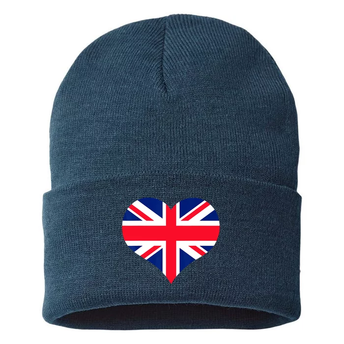 Union Jack British Flag Heart British Isles Sustainable Knit Beanie