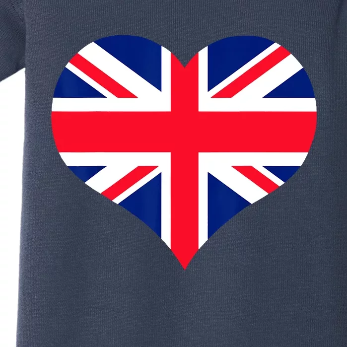 Union Jack British Flag Heart British Isles Baby Bodysuit