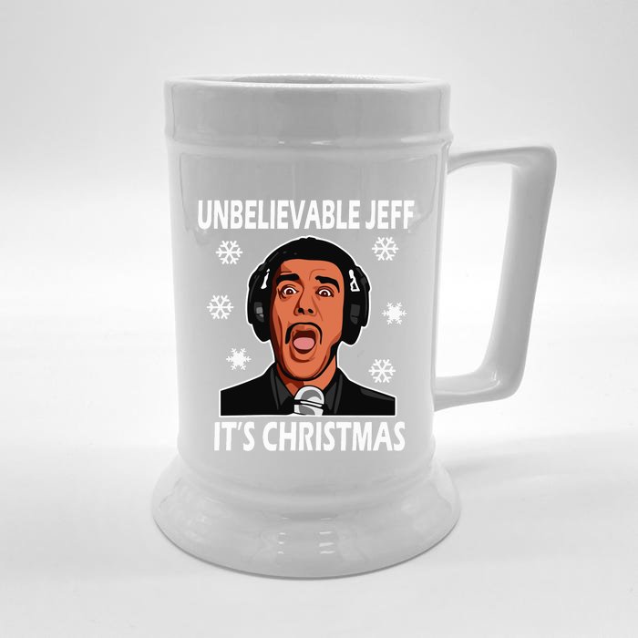 Unbelievable Jeff Christmas Front & Back Beer Stein