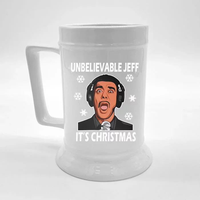 Unbelievable Jeff Christmas Front & Back Beer Stein