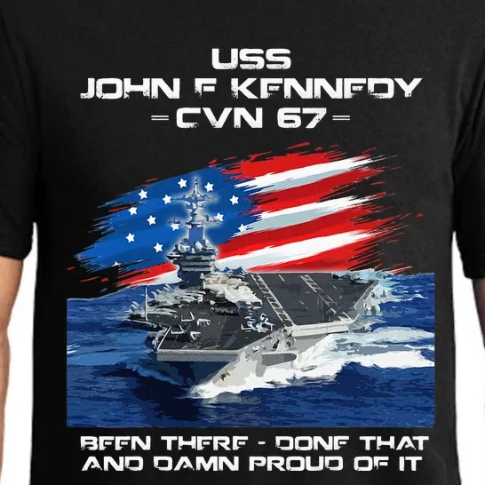 USS John F Kennedy CV 67 Aircraft Carrier Veteran USA Flag Pajama Set