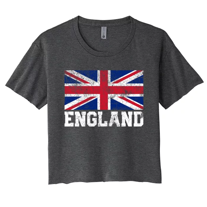 Union Jack Flag Uk England United Kingdom Roots Gift Women's Crop Top Tee