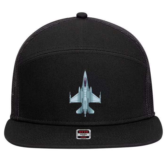 US Jet Fighter Jet Plane Pilot Gift 7 Panel Mesh Trucker Snapback Hat