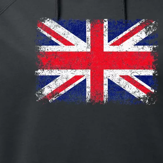 Union Jack Flag United Kingdom Great Britain England Performance Fleece Hoodie