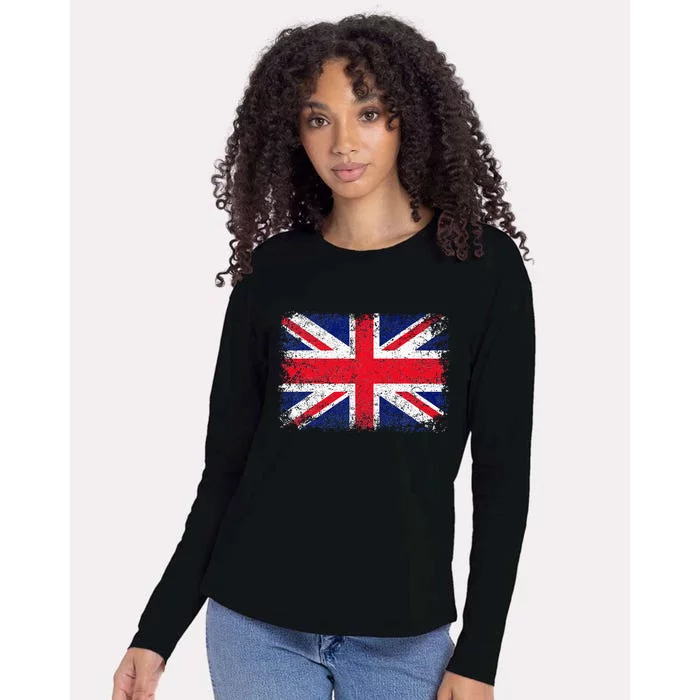 Union Jack Flag United Kingdom Great Britain England Womens Cotton Relaxed Long Sleeve T-Shirt