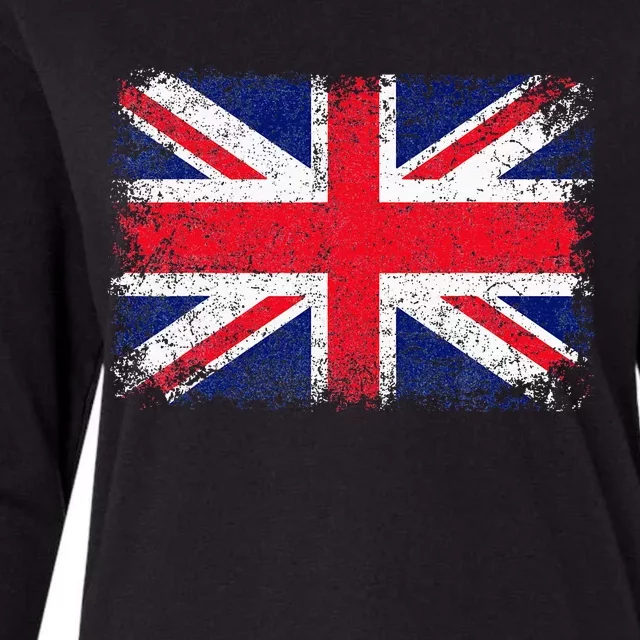 Union Jack Flag United Kingdom Great Britain England Womens Cotton Relaxed Long Sleeve T-Shirt