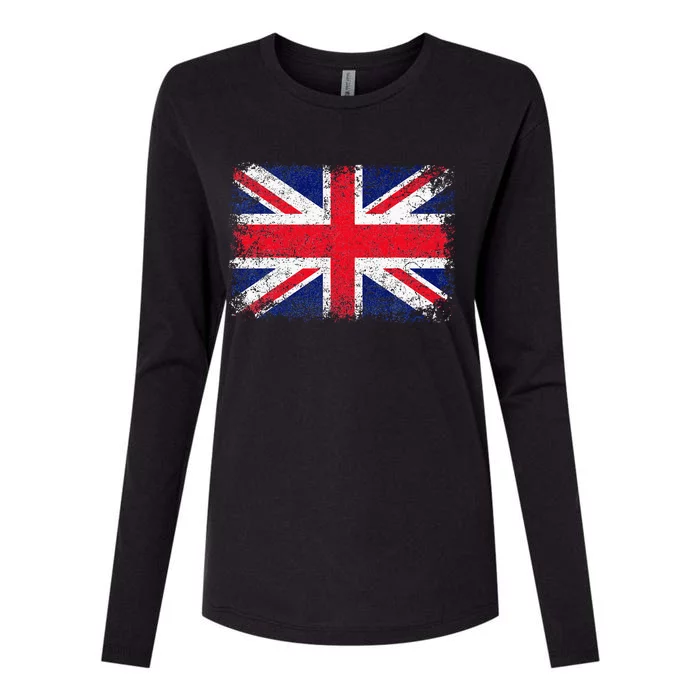 Union Jack Flag United Kingdom Great Britain England Womens Cotton Relaxed Long Sleeve T-Shirt