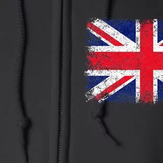 Union Jack Flag United Kingdom Great Britain England Full Zip Hoodie