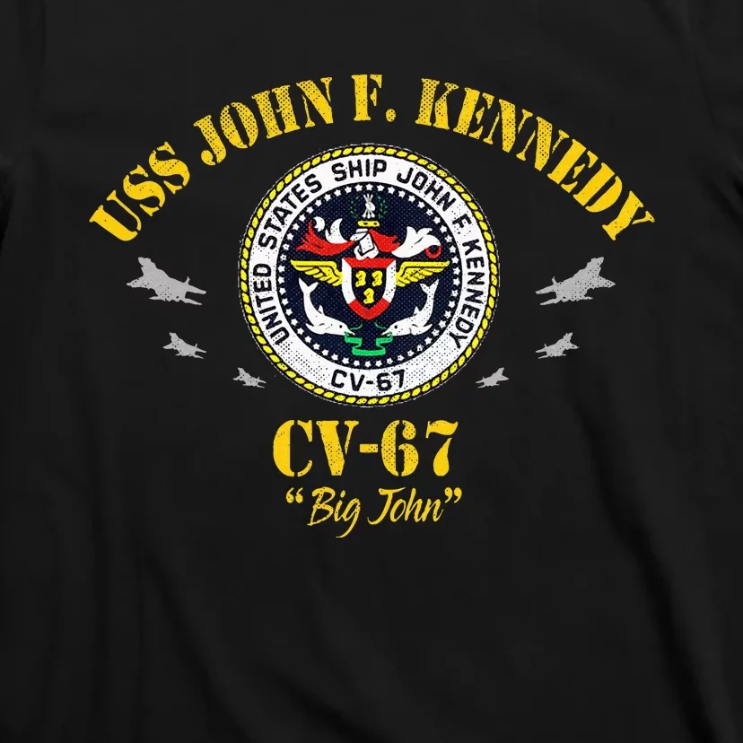 Uss John F. Kennedy Cv67 Aircraft Carrier Veteran Flag T-Shirt