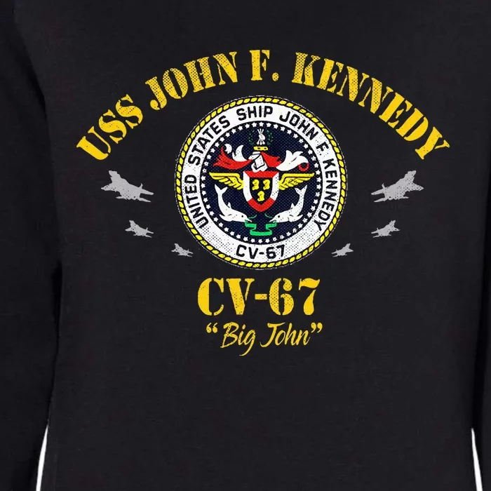 Uss John F. Kennedy Cv67 Aircraft Carrier Veteran Flag Womens California Wash Sweatshirt