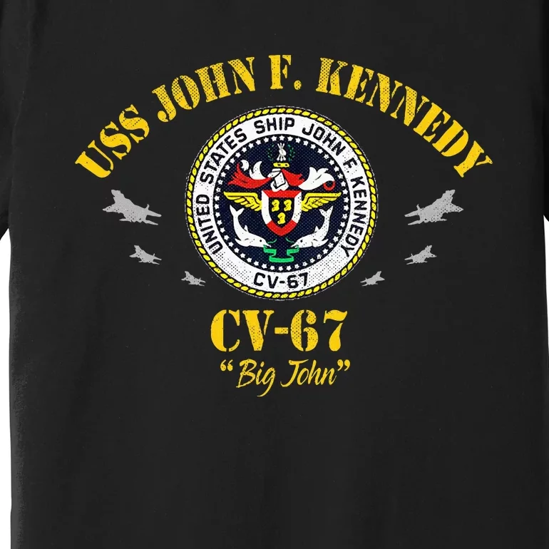 Uss John F. Kennedy Cv67 Aircraft Carrier Veteran Flag Premium T-Shirt