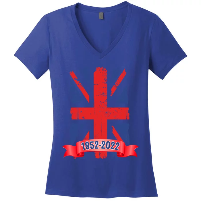 Union Jack Idea For For The Platinum Jubilee Funny Gift Women's V-Neck T-Shirt