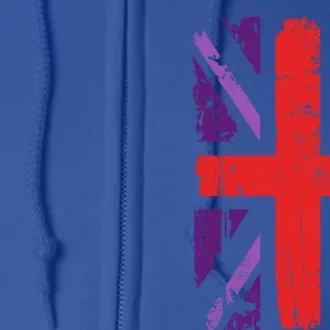 Union Jack Idea For United Kingdom And Platinum Jubilee Gift Full Zip Hoodie