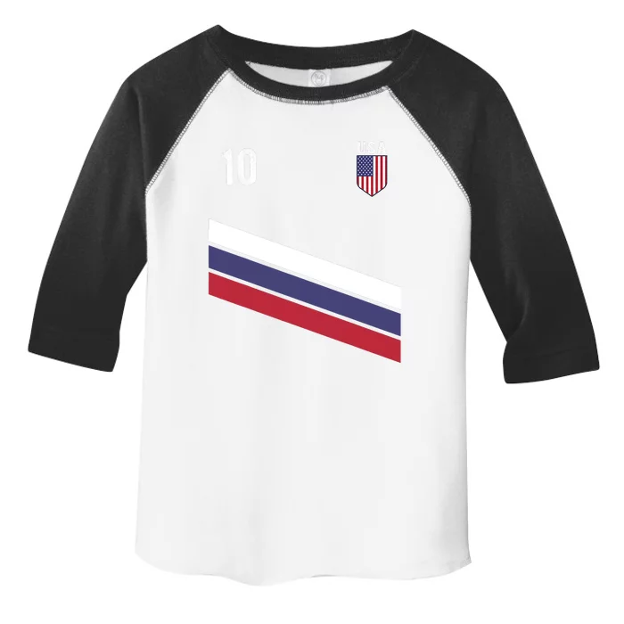 USA Jersey Soccer, Retro 10 American Football USA Soccer Toddler Fine Jersey T-Shirt