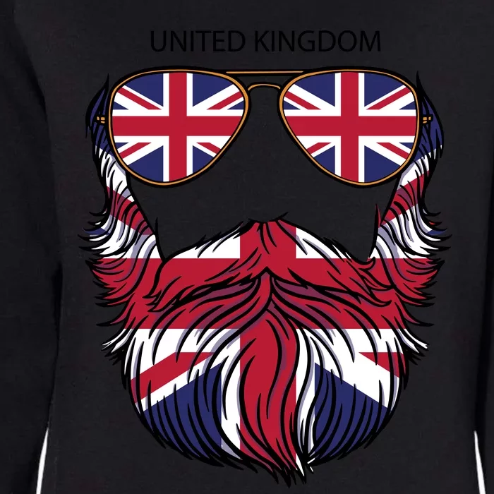 United Kingdom Beard Flag Womens California Wash Sweatshirt