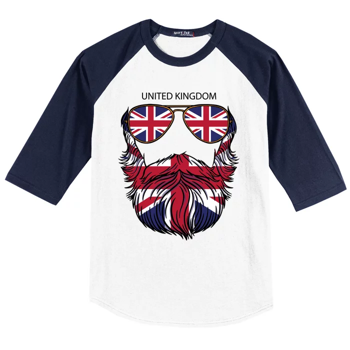 United Kingdom Beard Flag Baseball Sleeve Shirt