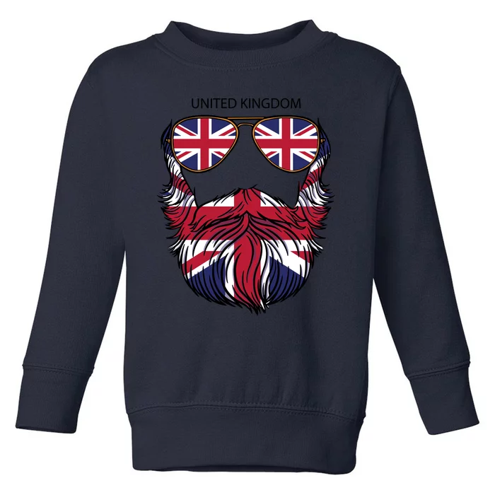 United Kingdom Beard Flag Toddler Sweatshirt