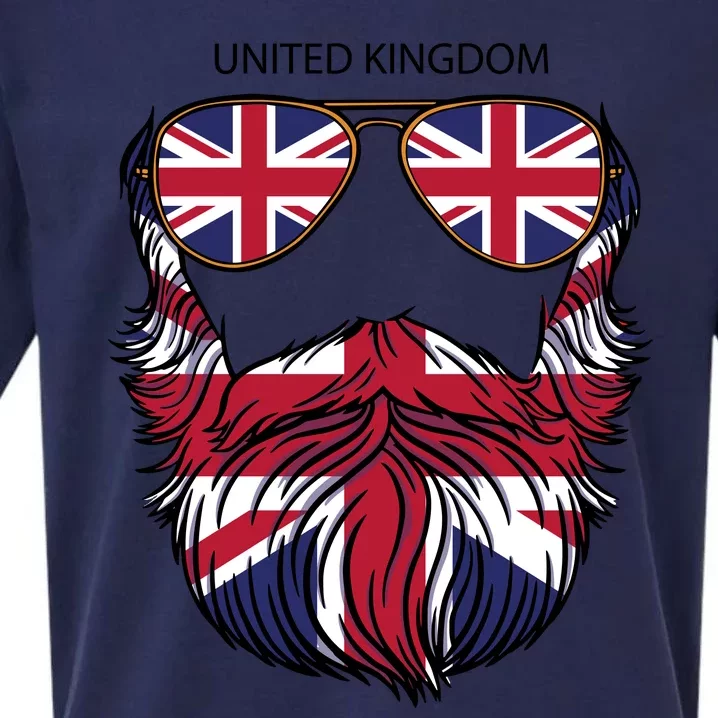 United Kingdom Beard Flag Sueded Cloud Jersey T-Shirt