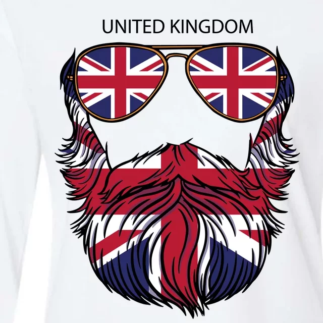 United Kingdom Beard Flag Womens Cotton Relaxed Long Sleeve T-Shirt