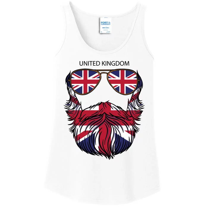 United Kingdom Beard Flag Ladies Essential Tank