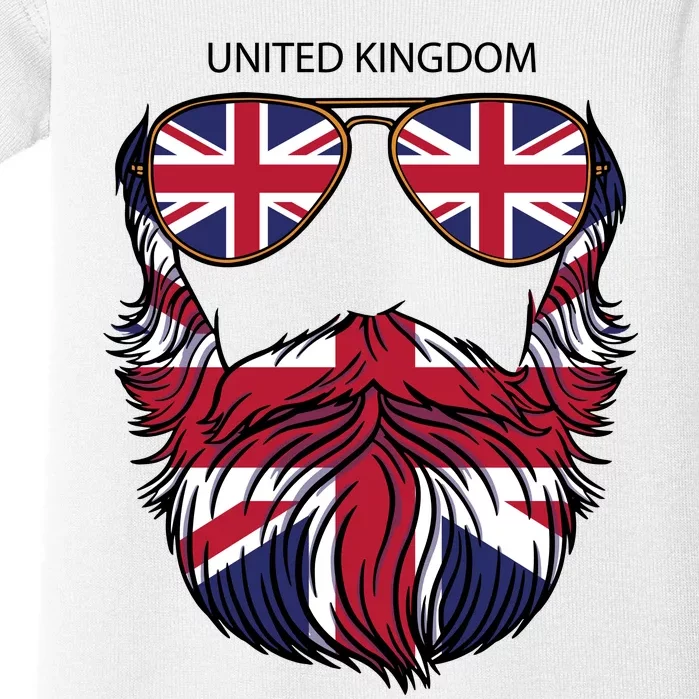 United Kingdom Beard Flag Baby Bodysuit