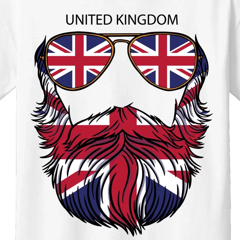 United Kingdom Beard Flag Kids T-Shirt