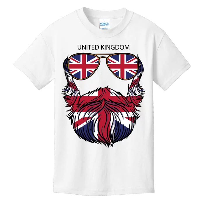 United Kingdom Beard Flag Kids T-Shirt