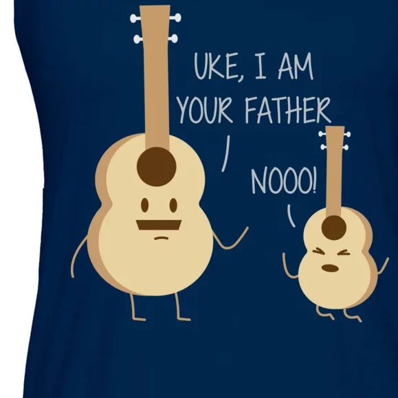 Uke I Am Your Father Ukulele Guitar Ladies Essential Flowy Tank