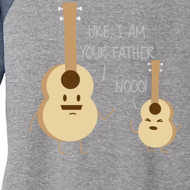 Uke I Am Your Father Ukulele Guitar Women's Tri-Blend 3/4-Sleeve Raglan Shirt