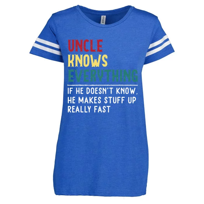 Uncle Know Everything Fathers Day Gift For Funny Uncle Dad Enza Ladies Jersey Football T-Shirt