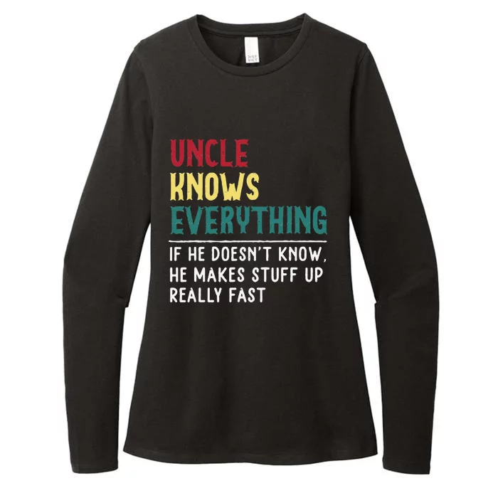 Uncle Know Everything Fathers Day Gift For Funny Uncle Dad Womens CVC Long Sleeve Shirt