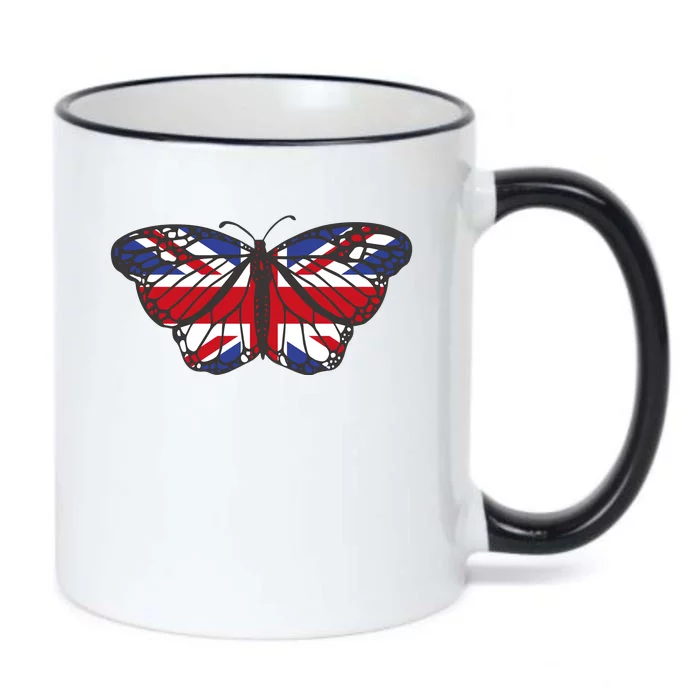 United Kingdom Flag Butterfly Black Color Changing Mug