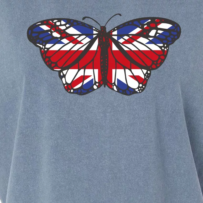 United Kingdom Flag Butterfly Garment-Dyed Women's Muscle Tee