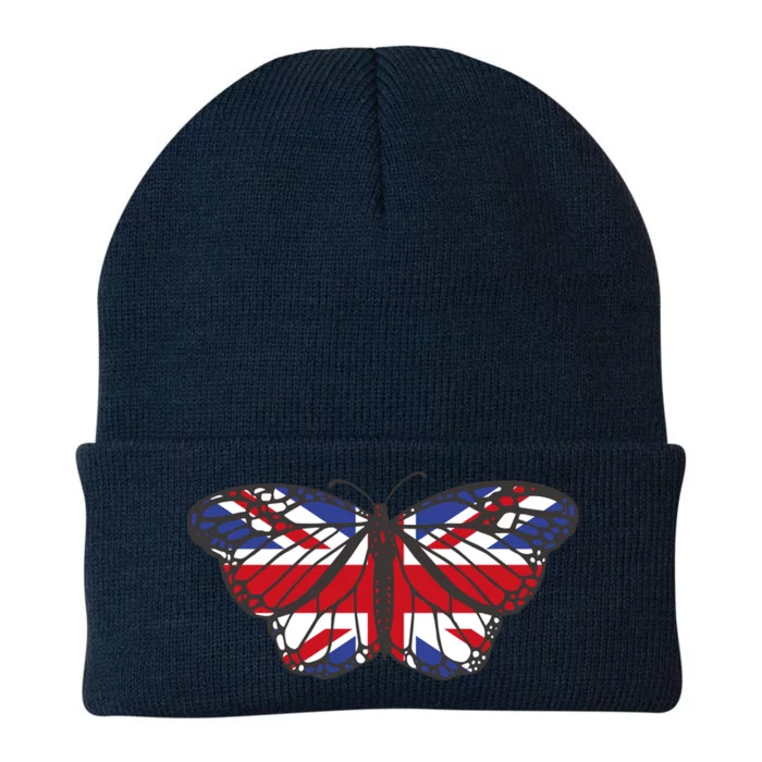 United Kingdom Flag Butterfly Knit Cap Winter Beanie