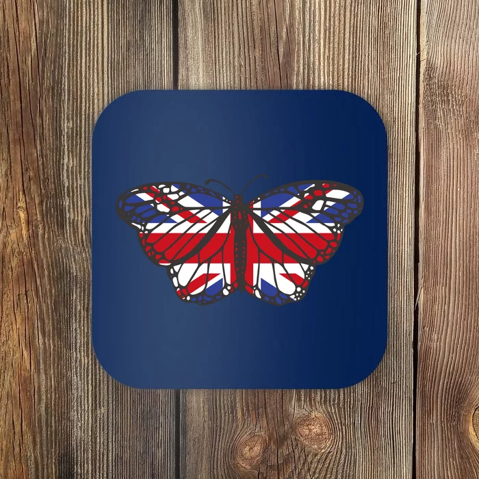 United Kingdom Flag Butterfly Coaster