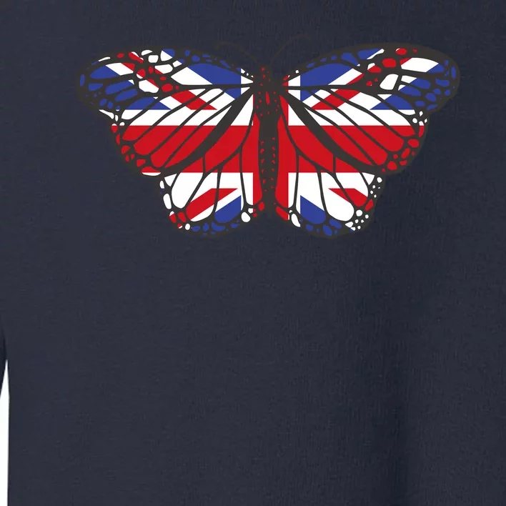 United Kingdom Flag Butterfly Toddler Sweatshirt