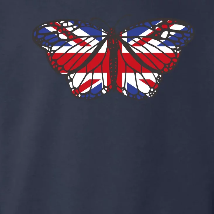 United Kingdom Flag Butterfly Toddler Hoodie