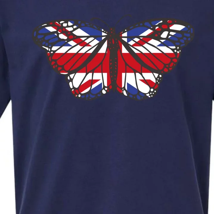 United Kingdom Flag Butterfly Sueded Cloud Jersey T-Shirt