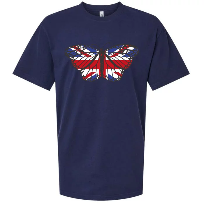 United Kingdom Flag Butterfly Sueded Cloud Jersey T-Shirt