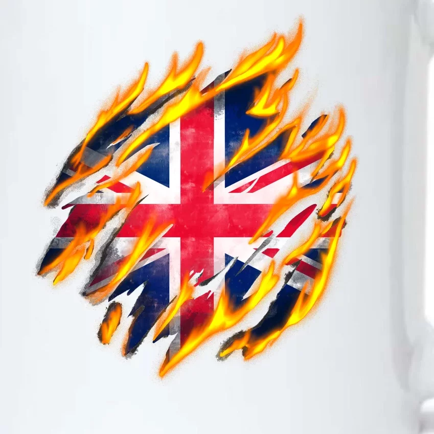 United Kingdom Flame Flag Black Color Changing Mug