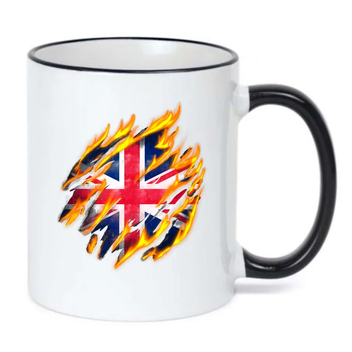 United Kingdom Flame Flag Black Color Changing Mug