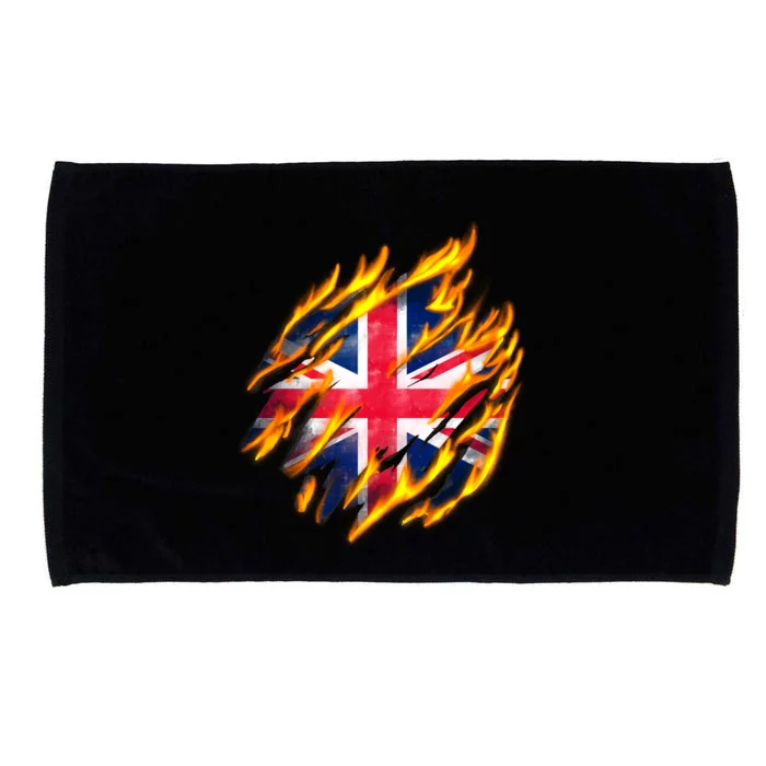 United Kingdom Flame Flag Microfiber Hand Towel