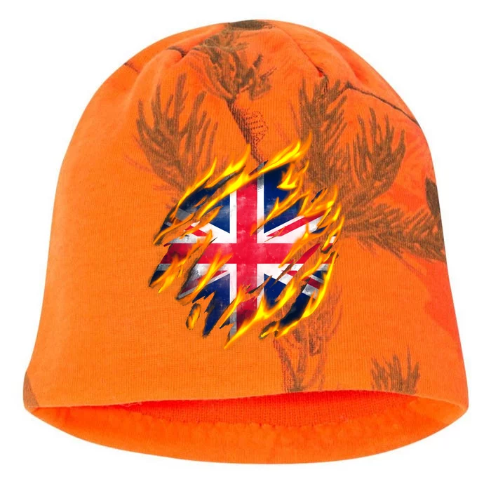 United Kingdom Flame Flag Kati - Camo Knit Beanie