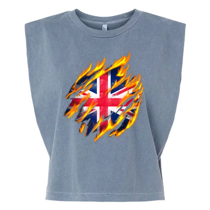 United Kingdom Flame Flag Garment-Dyed Women's Muscle Tee