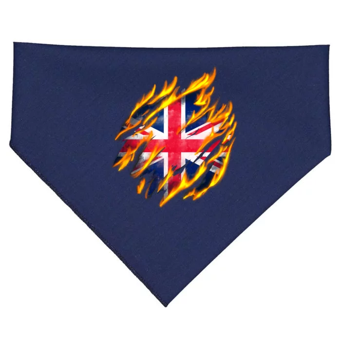 United Kingdom Flame Flag USA-Made Doggie Bandana