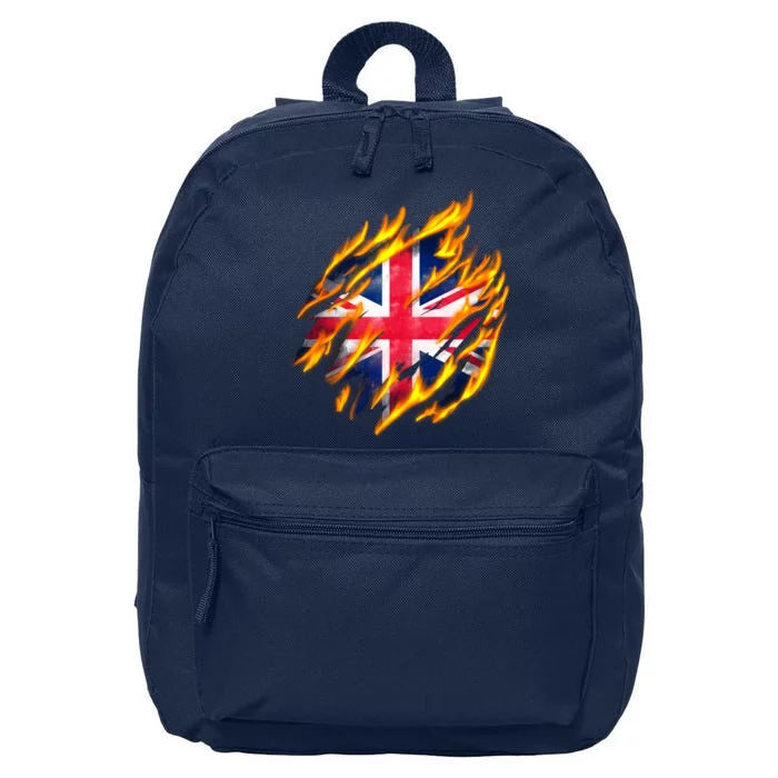 United Kingdom Flame Flag 16 in Basic Backpack