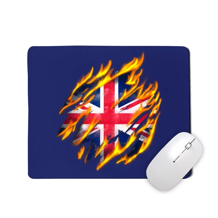 United Kingdom Flame Flag Mousepad