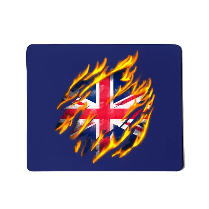 United Kingdom Flame Flag Mousepad