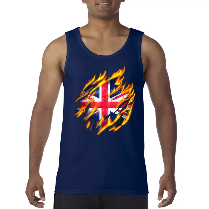 United Kingdom Flame Flag Tank Top